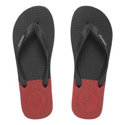 Men's Black/Grey/Red Thongs - Boomerangz Footwear