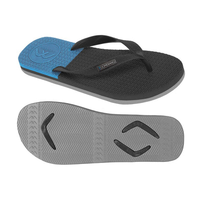 Men's Black/Grey/Blue Thongs - Boomerangz Footwear