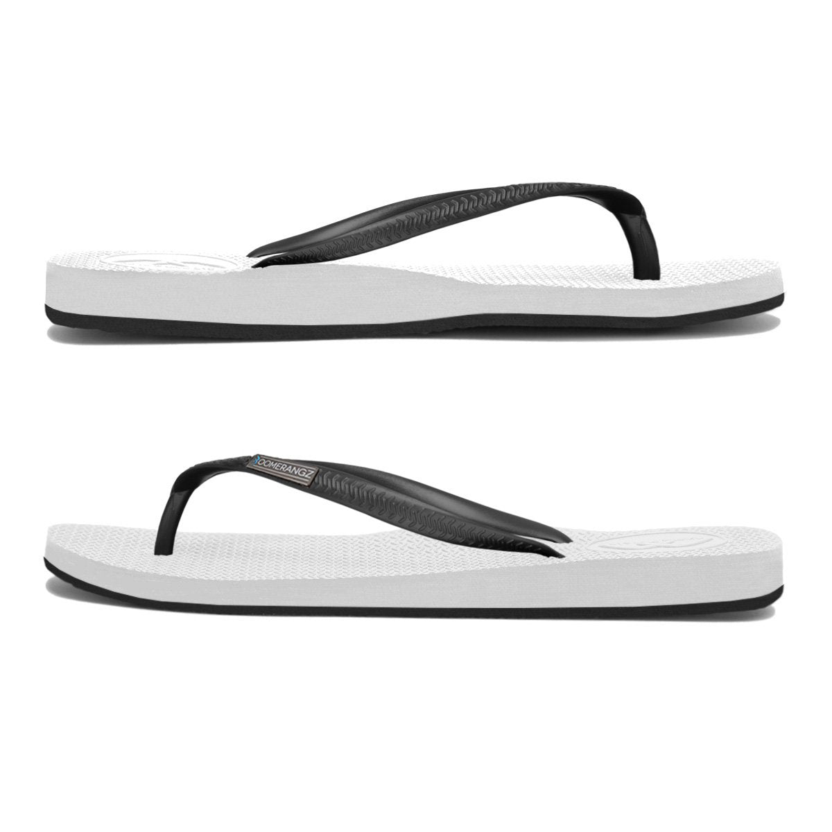 Women's White/Black Thongs - Boomerangz Footwear