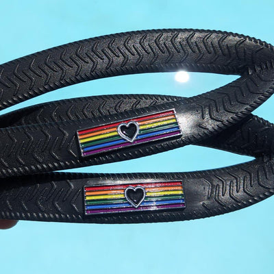Men's/Unisex - Black/Grey/White - Pride Thongs + Additional Black Straps - Boomerangz Footwear